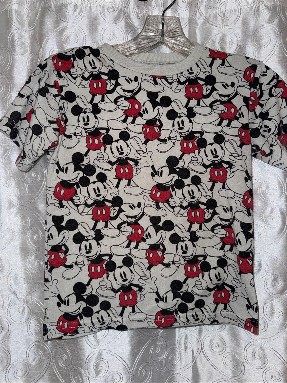 Kids Mickey Mouse AOP Graphic Tee - Red & Black Size Small (5/6) 🔥 G11